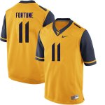 Men's West Virginia Mountaineers NCAA #11 Nicktroy Fortune Gold Authentic Nike Stitched College Football Jersey PB15J07WC